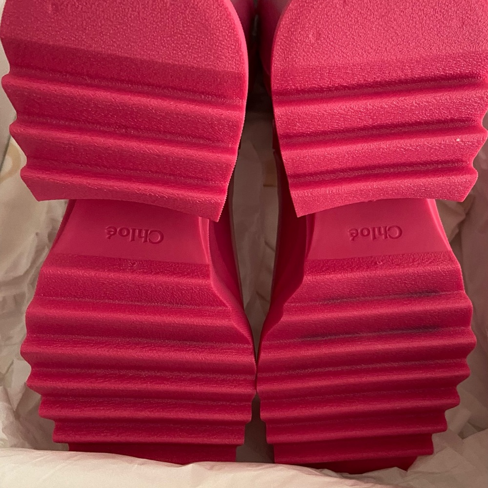 Chloé Hot Pink Platform Ankle Boots - Picture 2 of 4